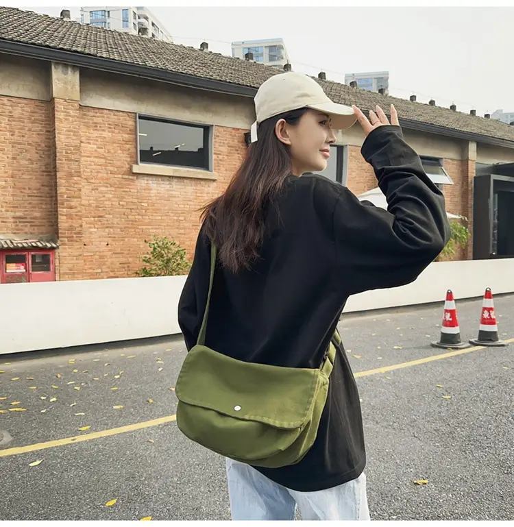 Japanese Style Green Messenger Bag for Women — feature 40