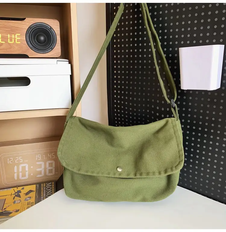 Japanese Style Green Messenger Bag for Women — feature 46