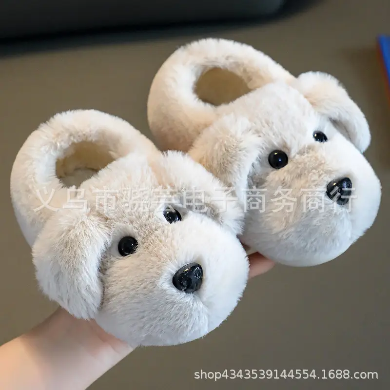 Children's Cotton Slippers for Boys 1-3 Years Old, Indoor Slippers for Girls, Infant Cotton Slippers with Added Fleece, Non-Slip for Toddlers and Young Children