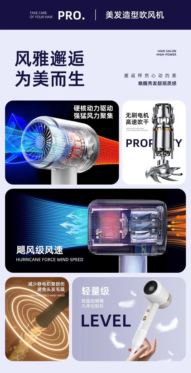 New Hair Dryer High Power Cold Hot Salon Grade — feature 2