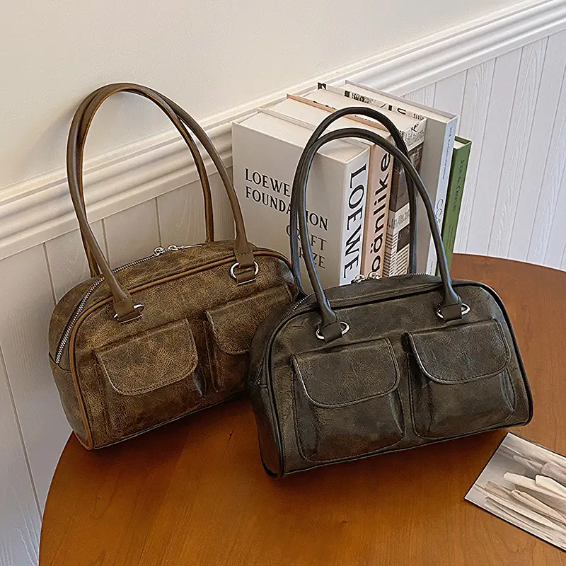 Retro Brown Women's Shoulder Bag 2023 New Large Capacity - Image 3
