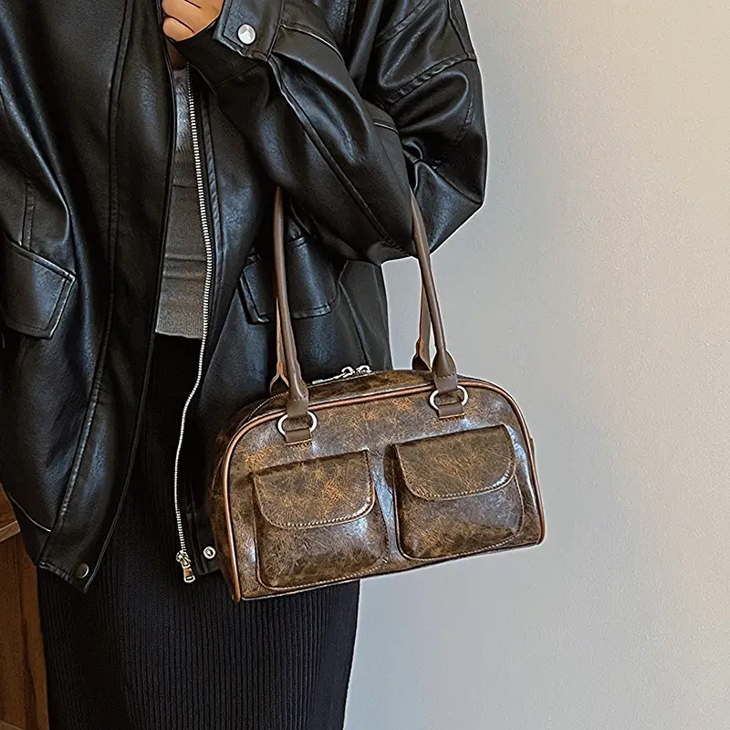 Retro Brown Women's Shoulder Bag 2023 New Large Capacity - Image 6