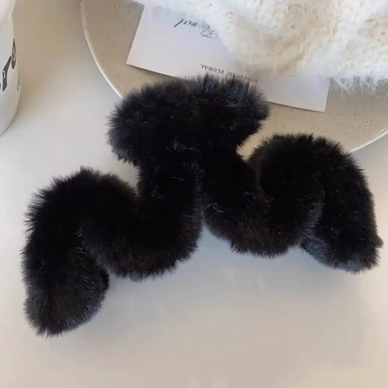 Furry Pom Pom Hair Clip Women Large Volume