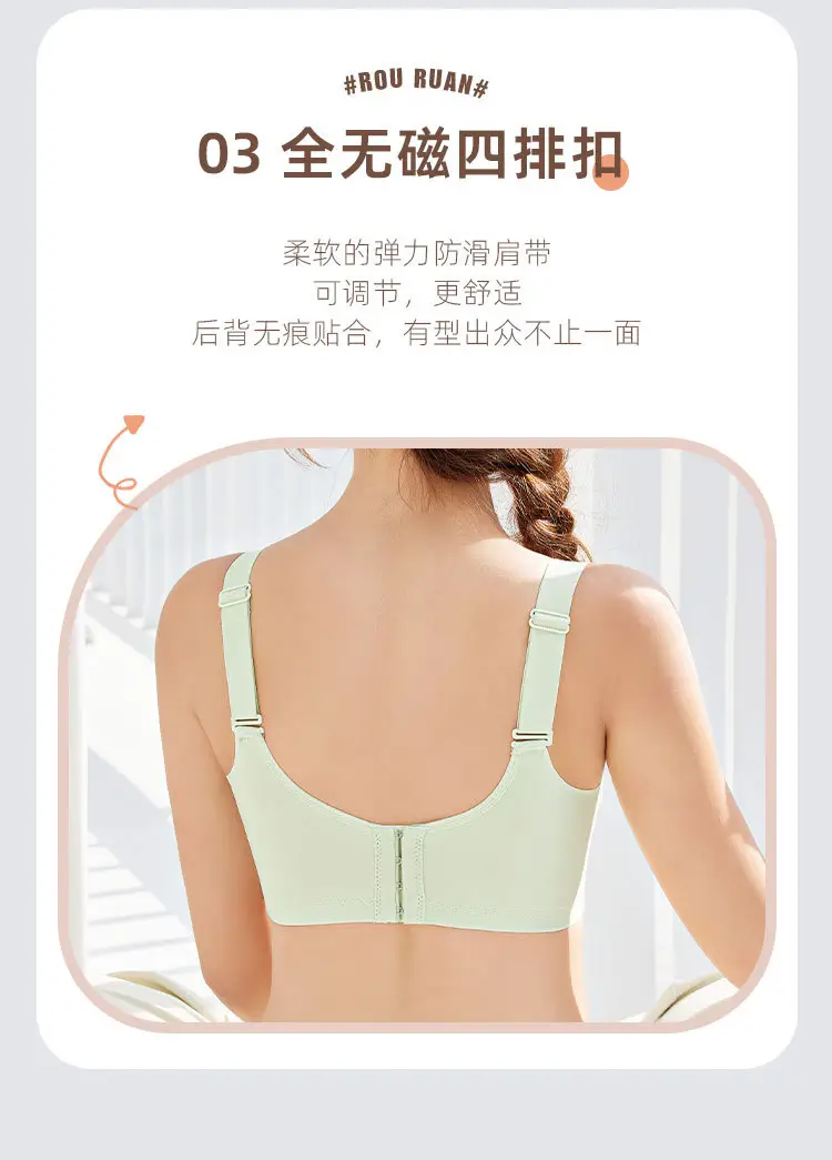 Bra for Large Breasts That Makes Them Appear Smaller, Prevents Sagging, High-End Women's Summer Thin Breathable Lace Sexy Adjustable Large Size Lingerie — feature 7