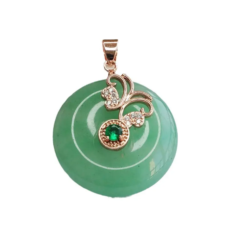 Green Aventurine Pendant Necklace with Emerald Gemstone - Image 7