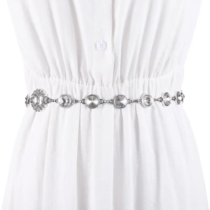 Women's Rhinestone Waist Chain Adjustable Belt Hook - Image 2
