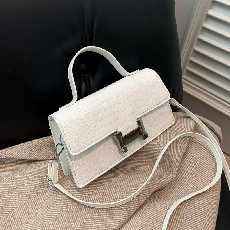 Women Crocodile Bag Beige Square Shoulder Crossbody 2023 - Image 6