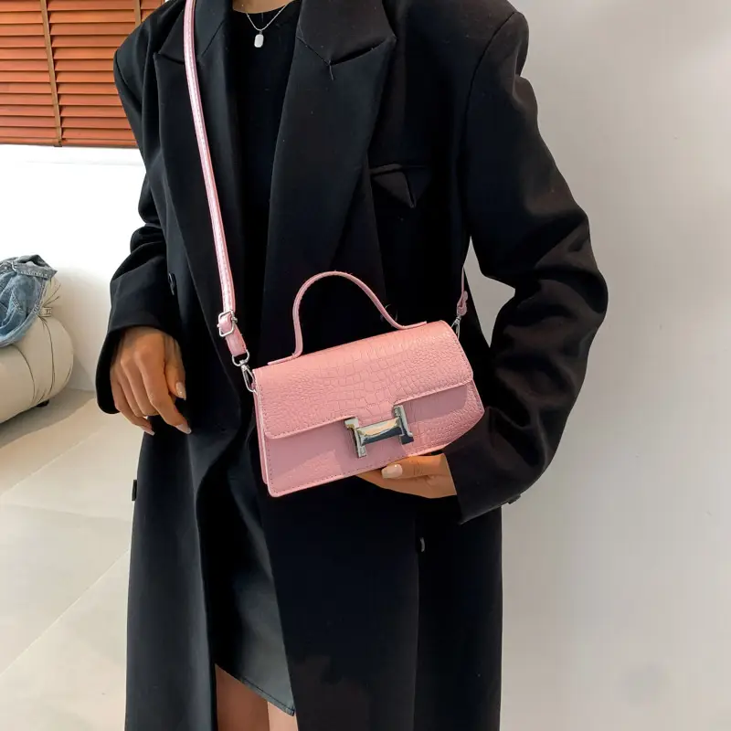 Women Crocodile Bag Beige Square Shoulder Crossbody 2023 - Image 9