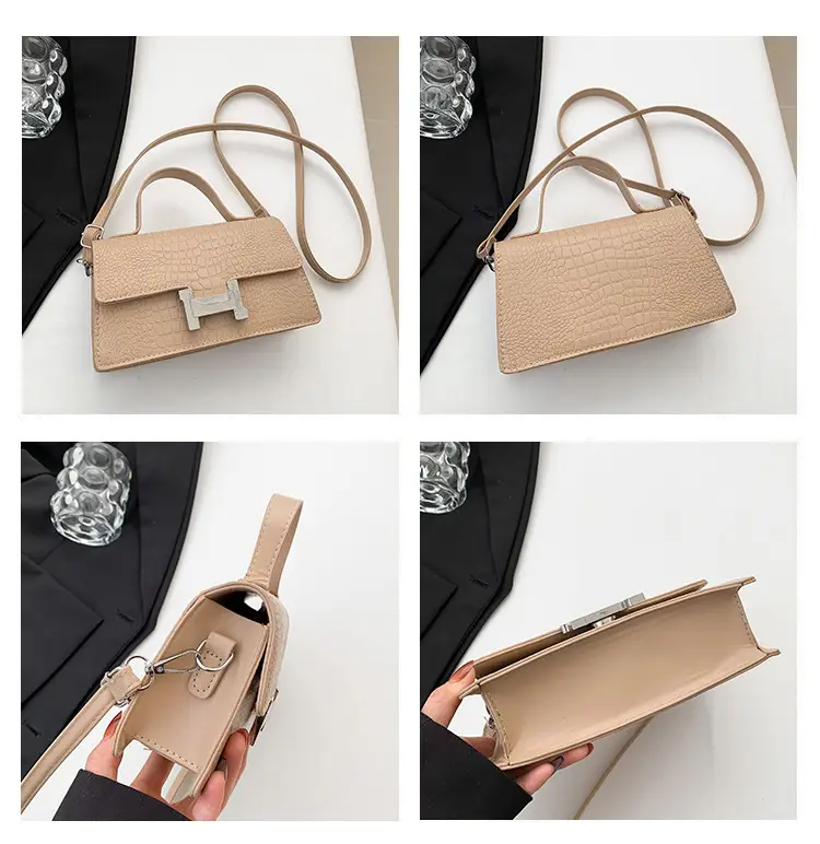 Women Crocodile Bag Beige Square Shoulder Crossbody 2023 — feature 8