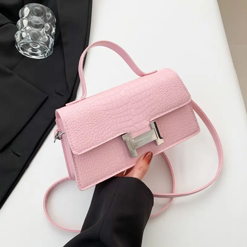 Women Crocodile Bag Beige Square Shoulder Crossbody 2023 - Image 5