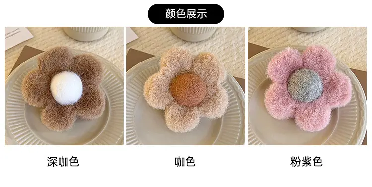 Sweet Pink Flower Hairpin for Women Winter Grip Clip — feature 3