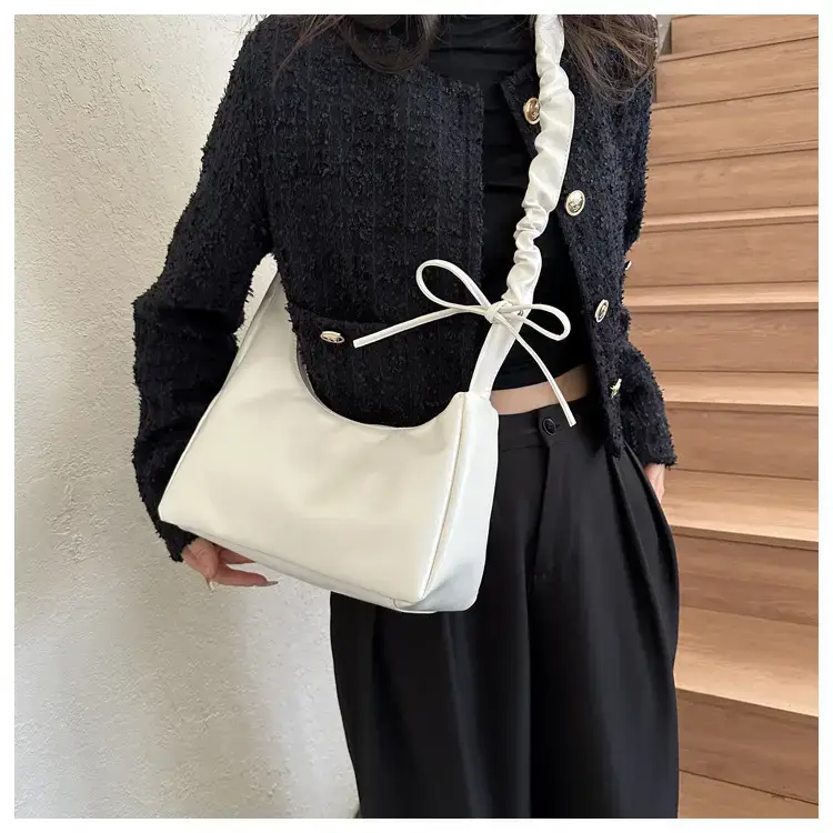 Beige Pleated Shoulder Crossbody Bag for Women — feature 10