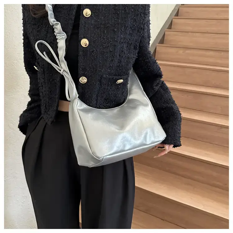 Beige Pleated Shoulder Crossbody Bag for Women — feature 12