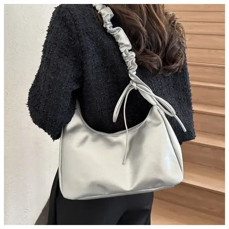 Beige Pleated Shoulder Crossbody Bag for Women — feature 13