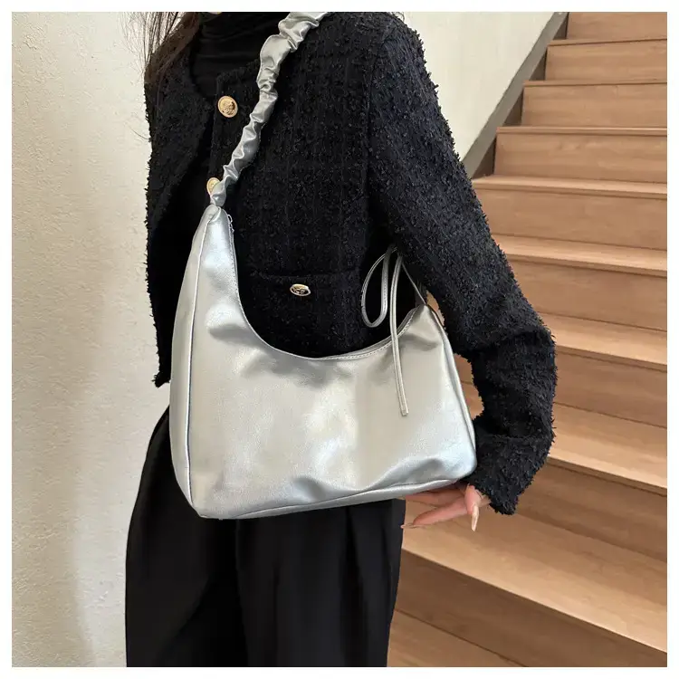 Beige Pleated Shoulder Crossbody Bag for Women — feature 14