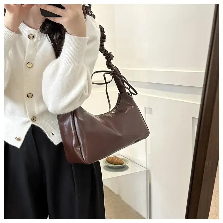 Beige Pleated Shoulder Crossbody Bag for Women — feature 18