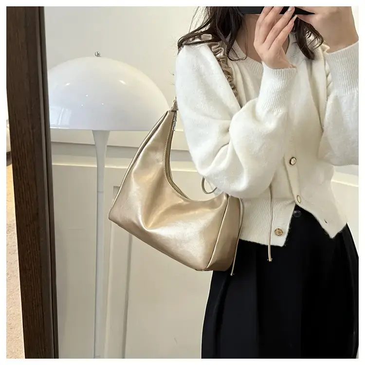 Beige Pleated Shoulder Crossbody Bag for Women — feature 21