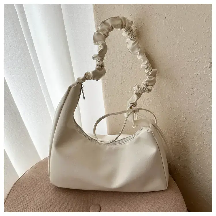 Beige Pleated Shoulder Crossbody Bag for Women — feature 27