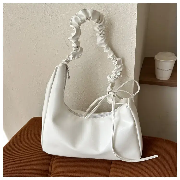 Beige Pleated Shoulder Crossbody Bag for Women — feature 30