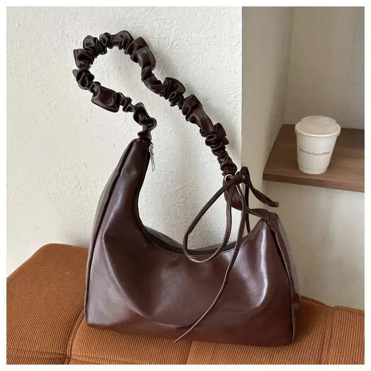 Beige Pleated Shoulder Crossbody Bag for Women — feature 33