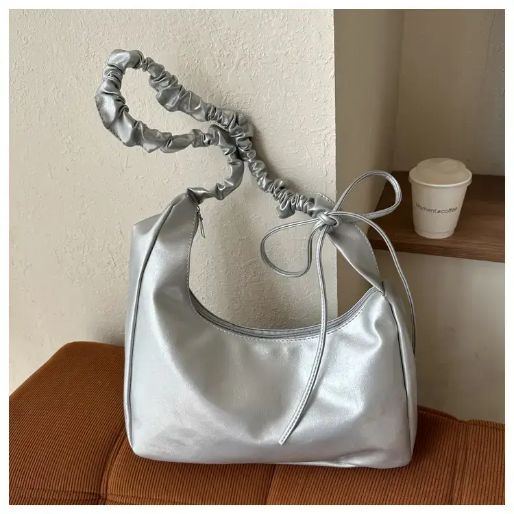 Beige Pleated Shoulder Crossbody Bag for Women — feature 34