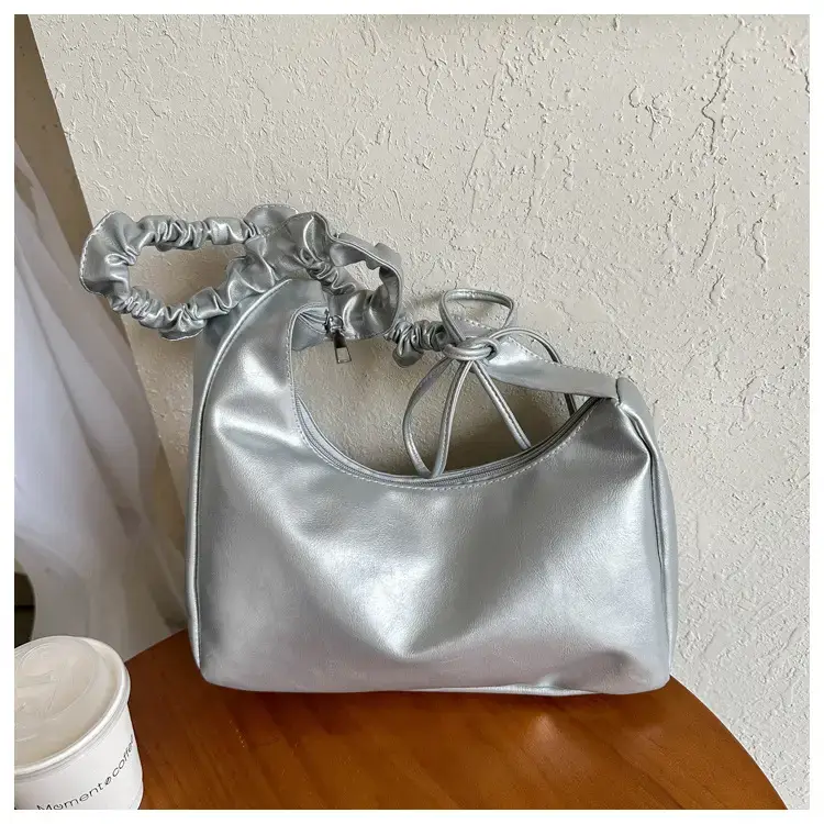 Beige Pleated Shoulder Crossbody Bag for Women — feature 35