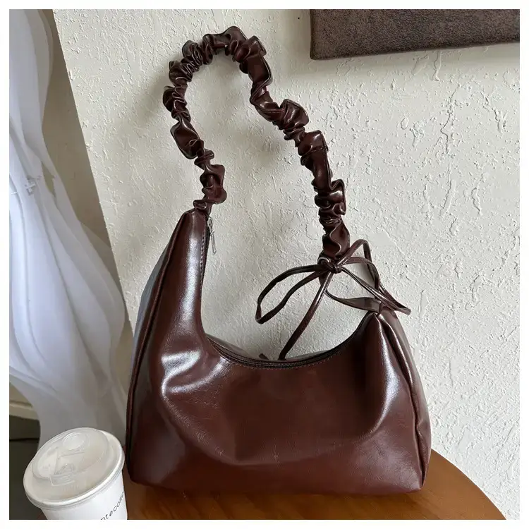Beige Pleated Shoulder Crossbody Bag for Women — feature 36