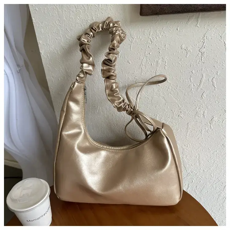 Beige Pleated Shoulder Crossbody Bag for Women — feature 37