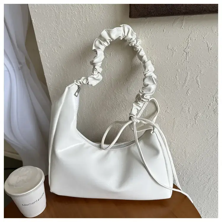 Beige Pleated Shoulder Crossbody Bag for Women — feature 38