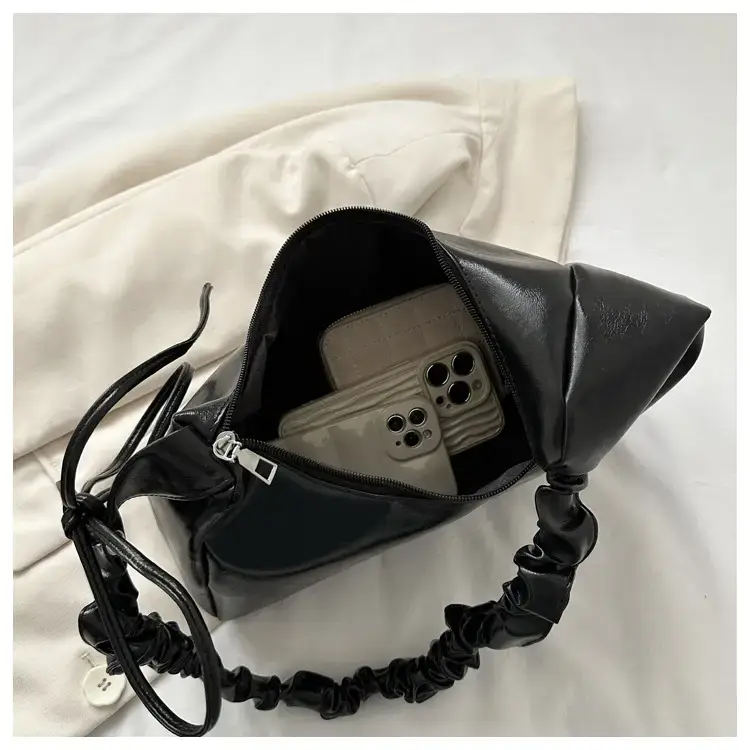 Beige Pleated Shoulder Crossbody Bag for Women — feature 8