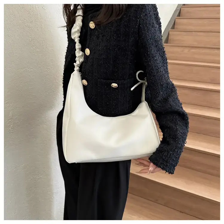 Beige Pleated Shoulder Crossbody Bag for Women — feature 9