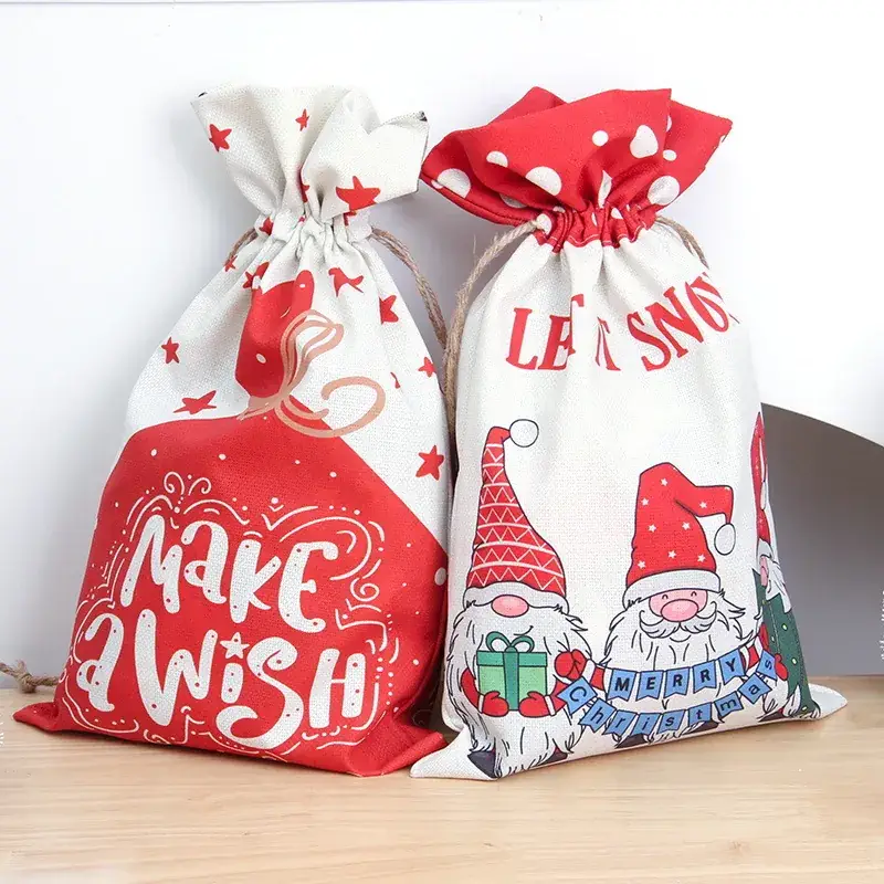Christmas Cartoon Candy Bag Red Drawstring Gift - Image 14