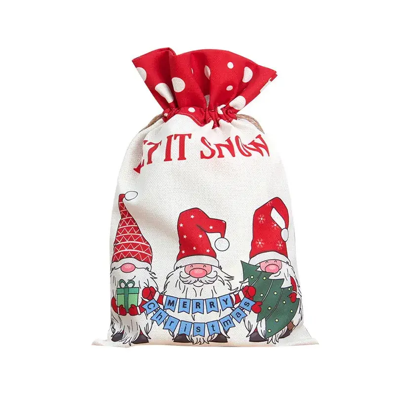 Christmas Cartoon Candy Bag Red Drawstring Gift - Image 15