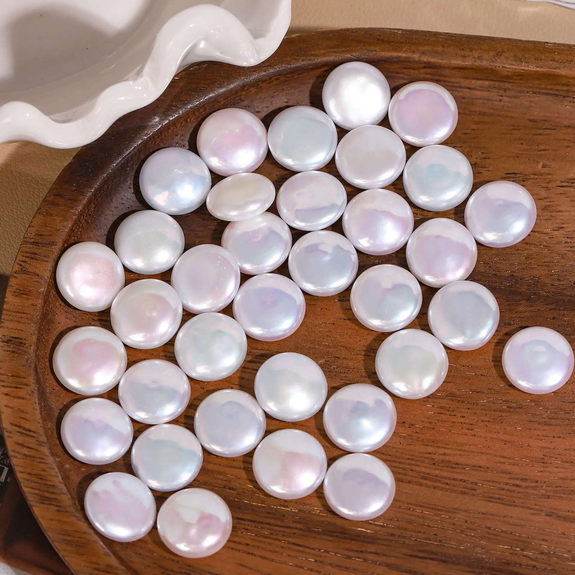13-16mm High Quality Button Pearls Colorful Oblate Wholesale — feature 8