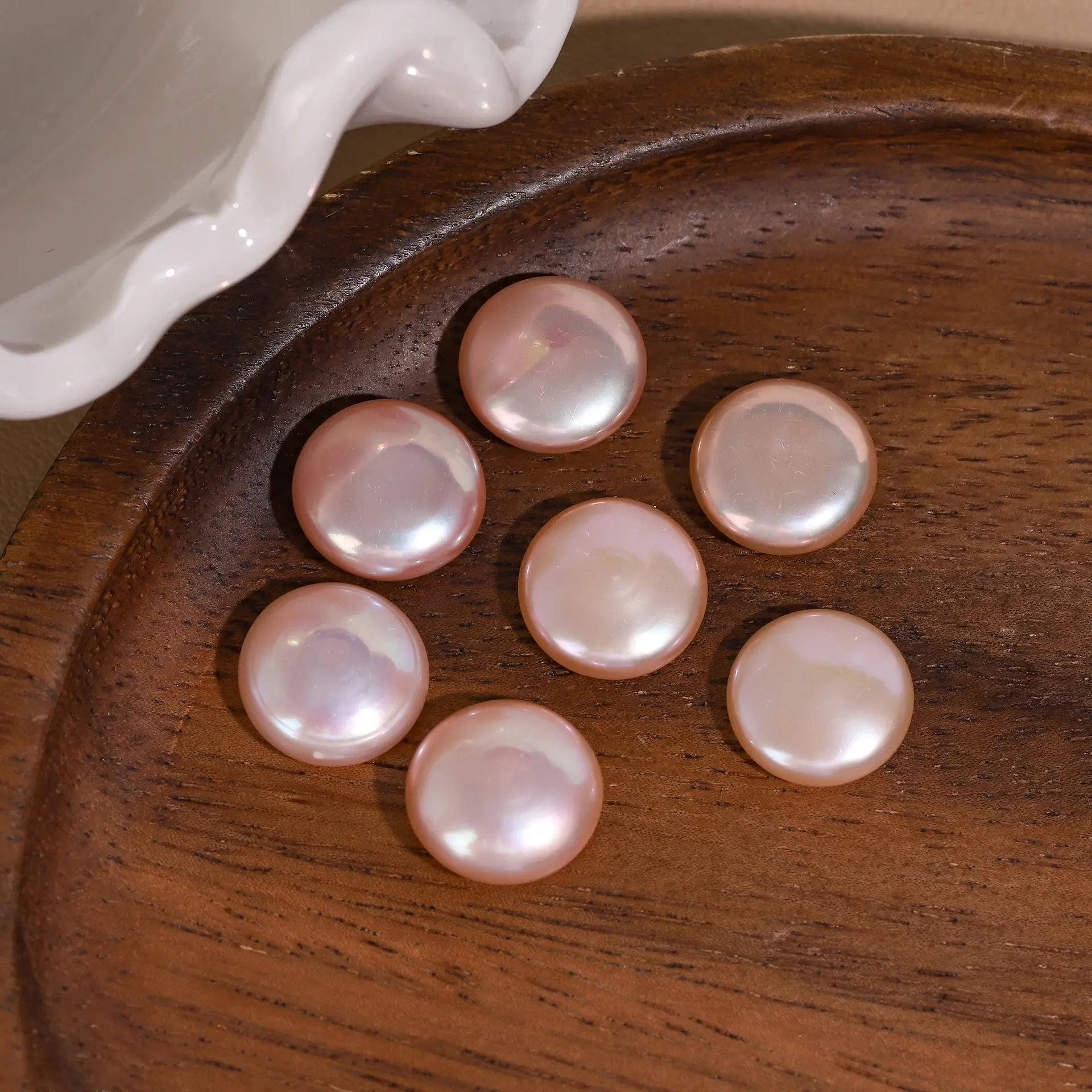 13-16mm High Quality Button Pearls Colorful Oblate Wholesale — feature 9
