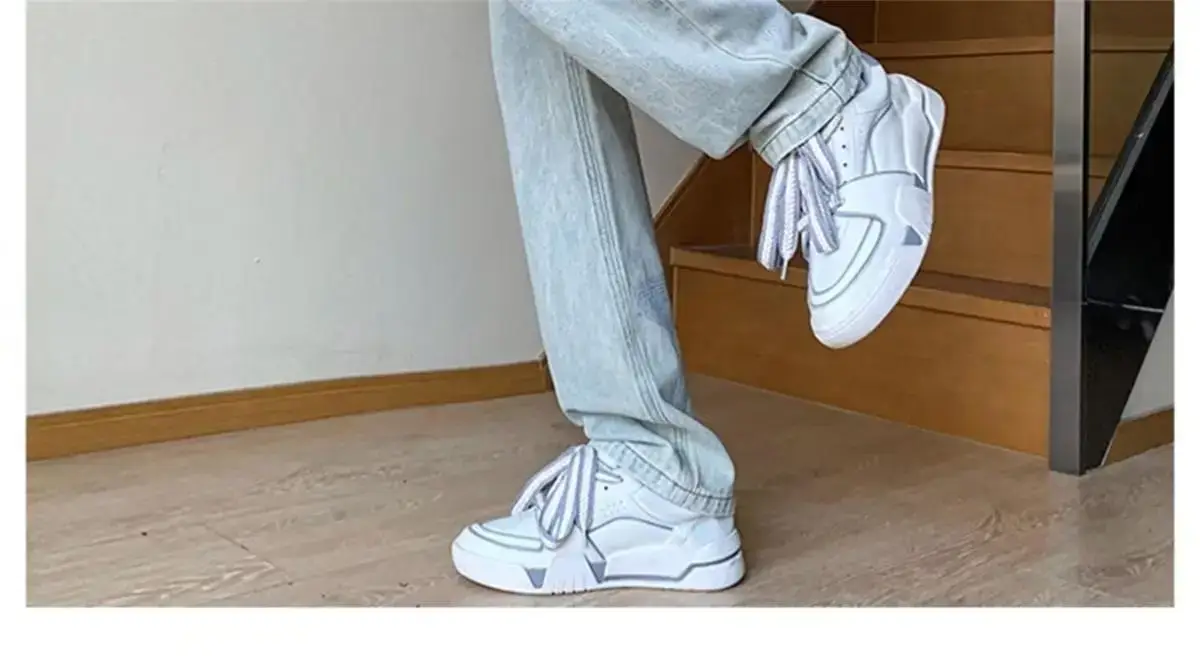 Men's White Star Jeans 2024 Wide Leg Spring Autumn — feature 13
