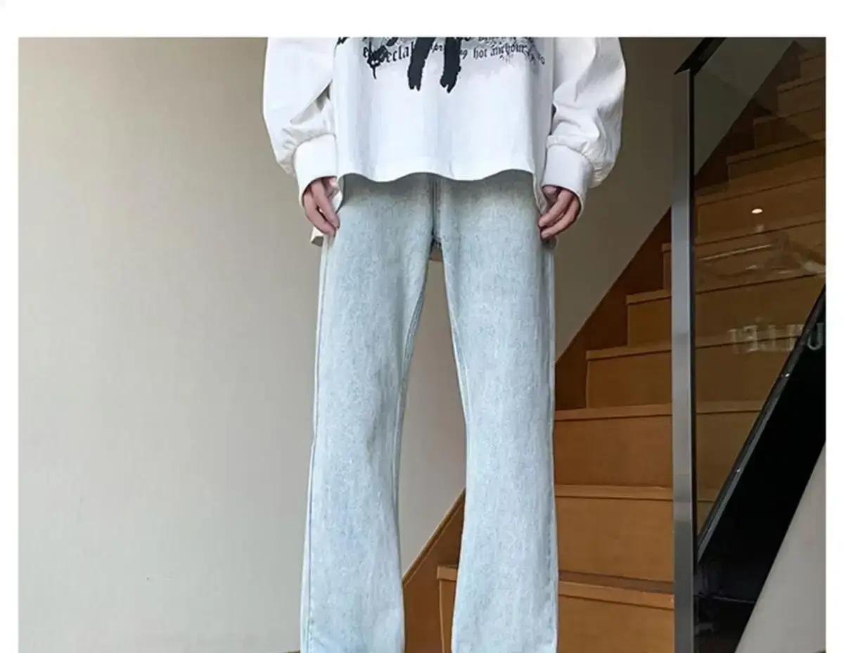 Men's White Star Jeans 2024 Wide Leg Spring Autumn — feature 6