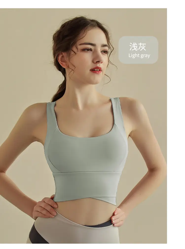 Sports Underwear Women's New Shockproof High Strength Running Fitness Bra Naked Skin-friendly Beauty Back Yoga Vest for Outer Wear — feature 18