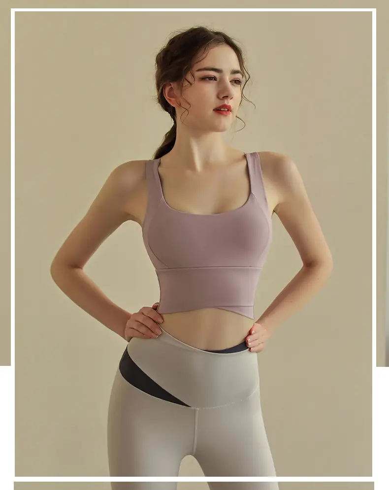 Sports Underwear Women's New Shockproof High Strength Running Fitness Bra Naked Skin-friendly Beauty Back Yoga Vest for Outer Wear — feature 2