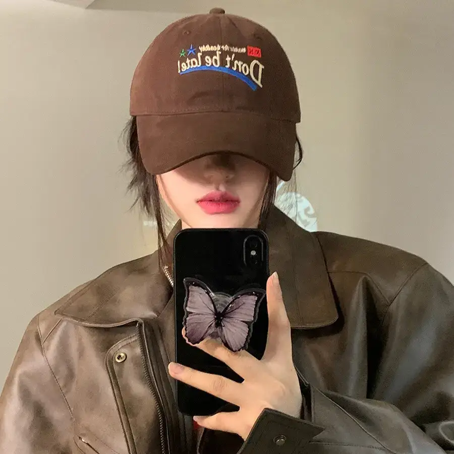 Women American Peaked Cap Brown 2023 New - Image 4