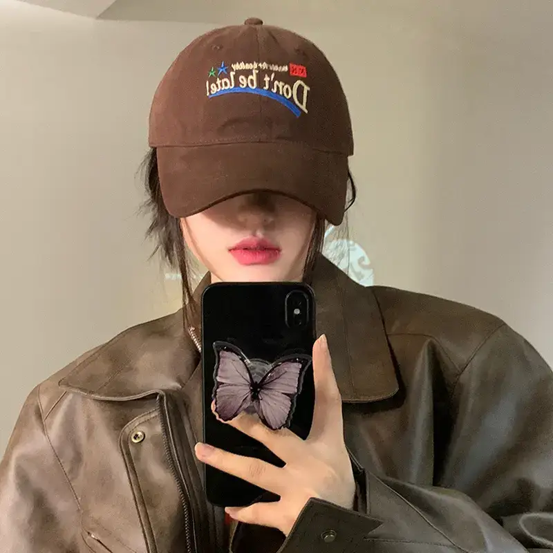 Women American Peaked Cap Brown 2023 New - Image 2