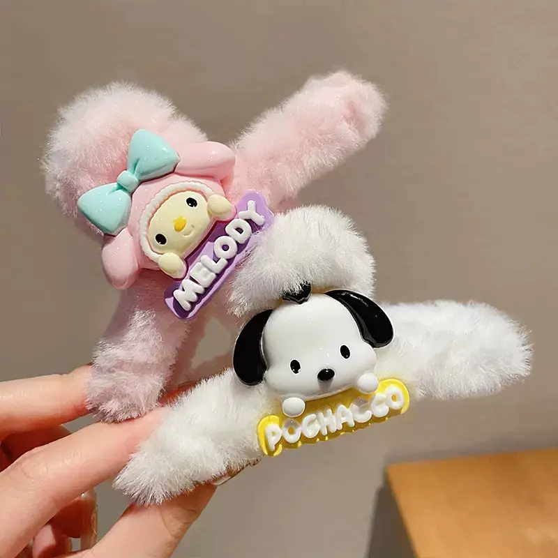 Plush Shark Hair Clip for Women Winter Accessories - Image 6