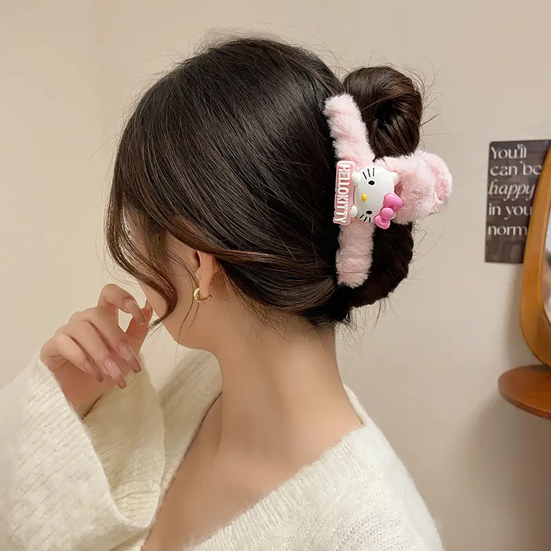 Plush Shark Hair Clip for Women Winter Accessories - Image 9