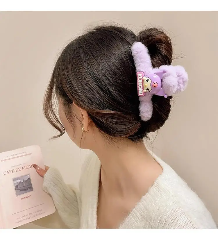 Plush Shark Hair Clip for Women Winter Accessories — feature 4