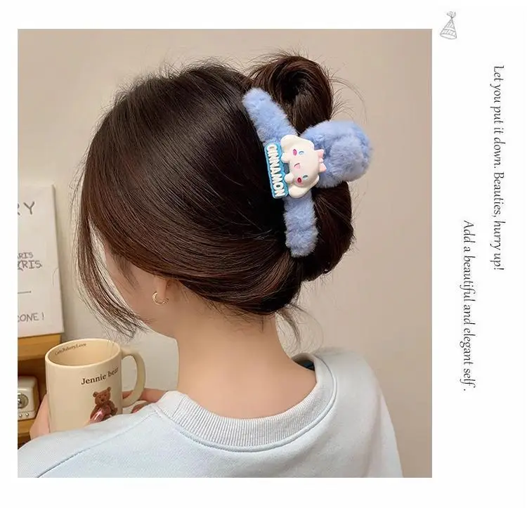 Plush Shark Hair Clip for Women Winter Accessories — feature 6