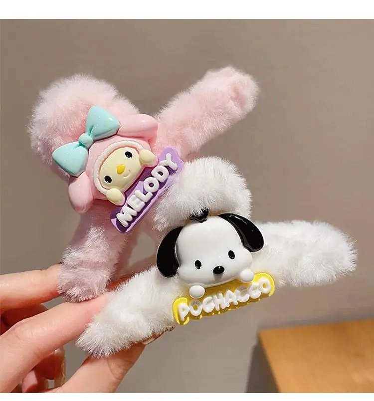 Plush Shark Hair Clip for Women Winter Accessories — feature 7
