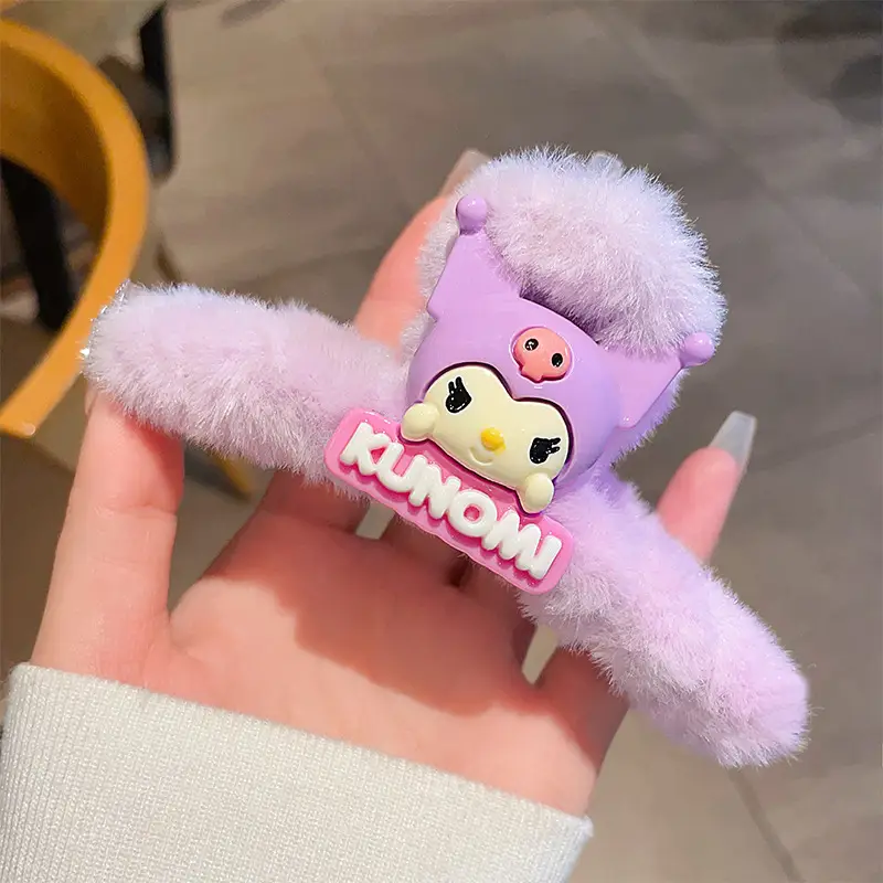 Plush Shark Hair Clip for Women Winter Accessories - Image 2