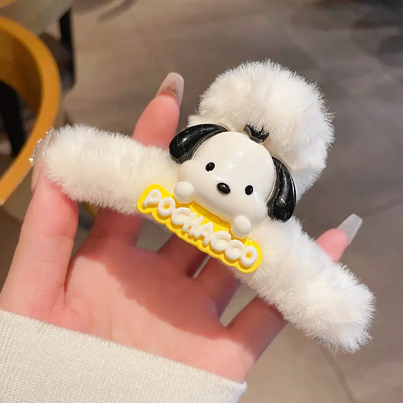 Plush Shark Hair Clip for Women Winter Accessories - Image 4