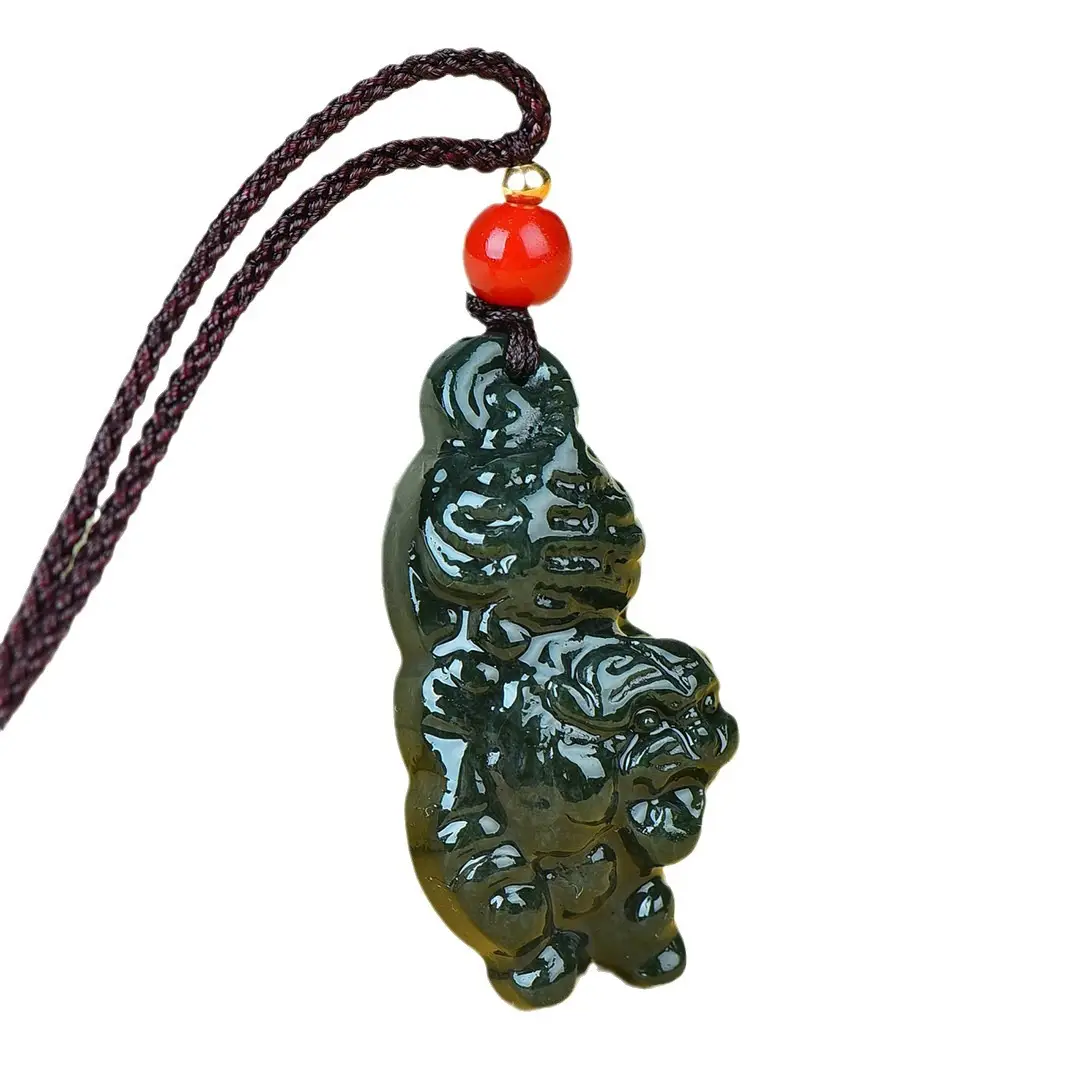 Hetian Jade Tiger Pendant Red Stone - Image 5