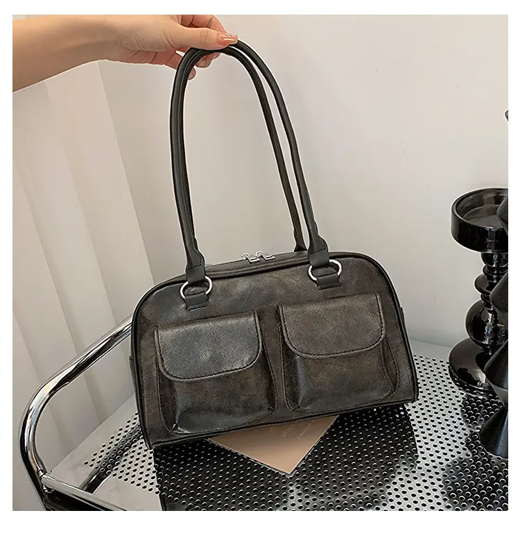 Women's Retro Brown Shoulder Bag 2023 New Large Capacity — feature 17